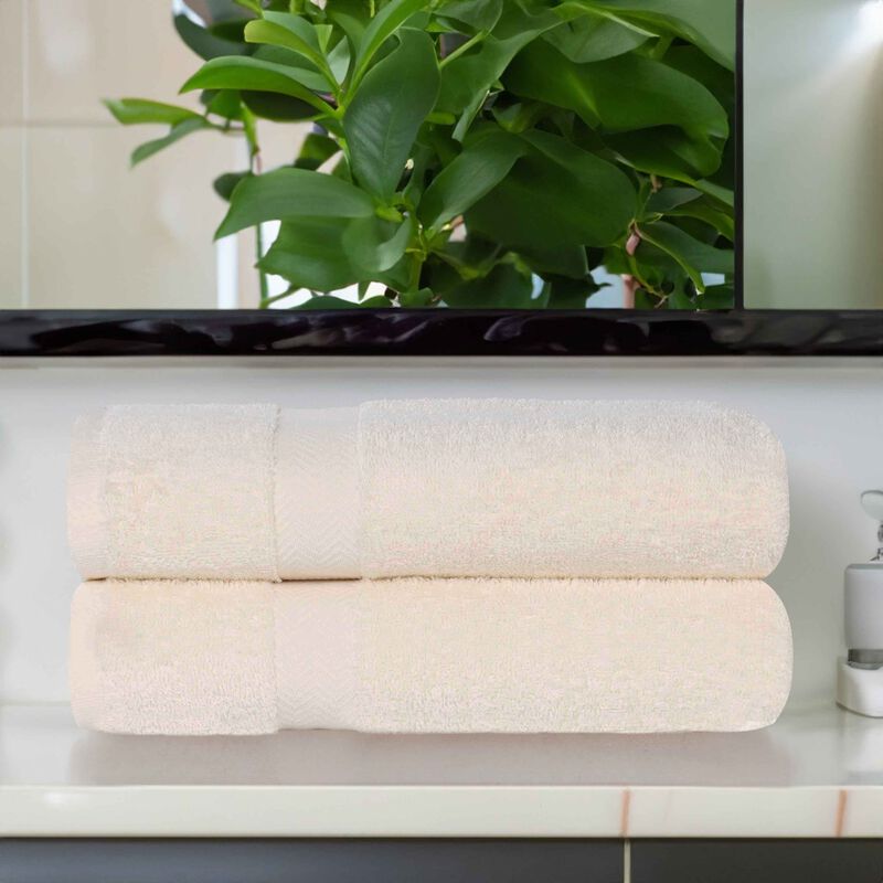 Absorbent Cotton Bath Sheet Set of 2 for Home and Guest Bathroom image number 1