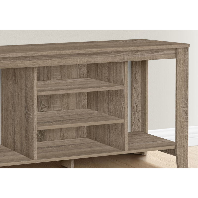 Monarch Specialties I 3528 Tv Stand, 48 Inch, Console, Media Entertainment Center, Storage Shelves, Living Room, Bedroom, Laminate, Brown, Contemporary, Modern