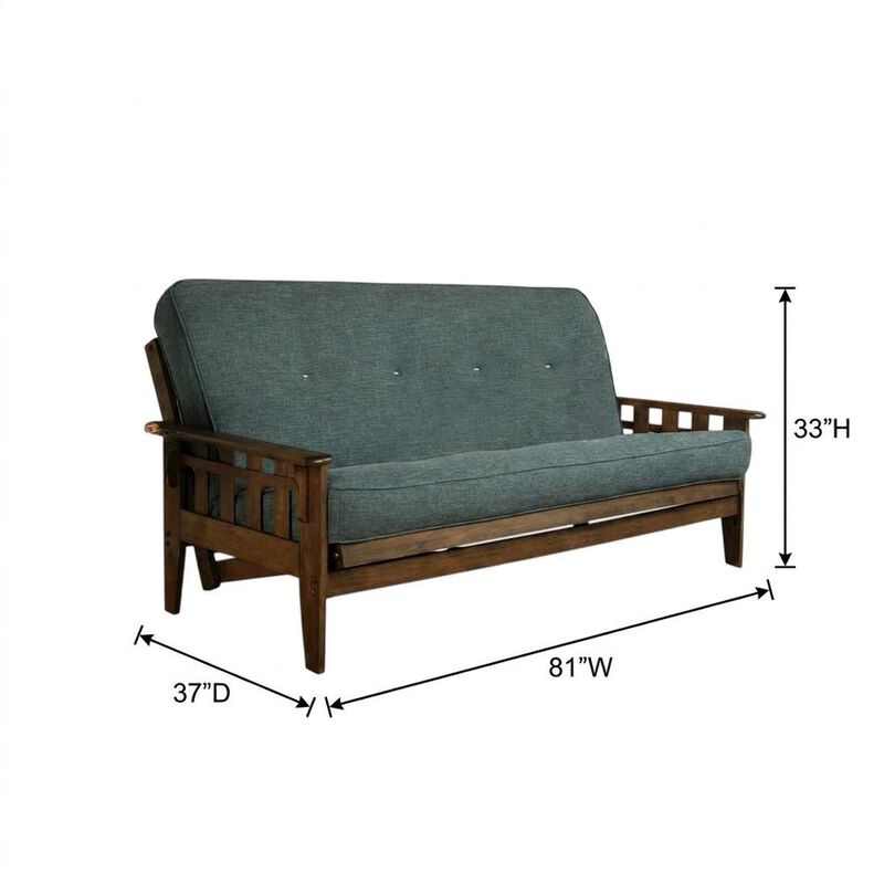 Tucson Frame-Rustic Walnut Finish-Linen Aqua Mattress image number 5
