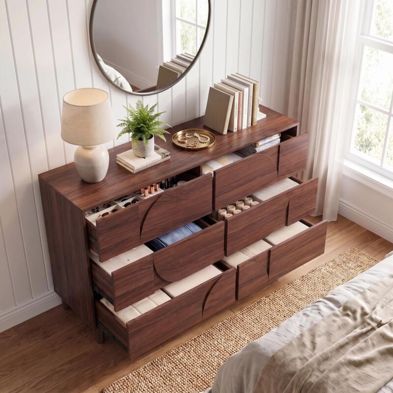 Crorn Mid Century 6-Drawer Dresser image number 1