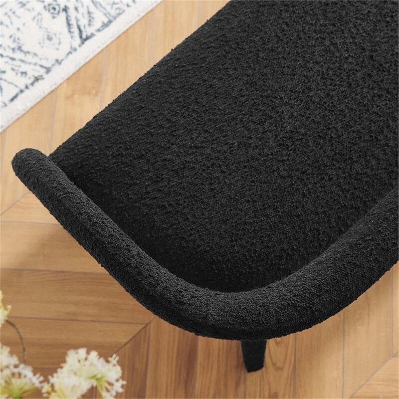 Modway Pinnacle Boucle Fabric Accent Bench in Black image number 7