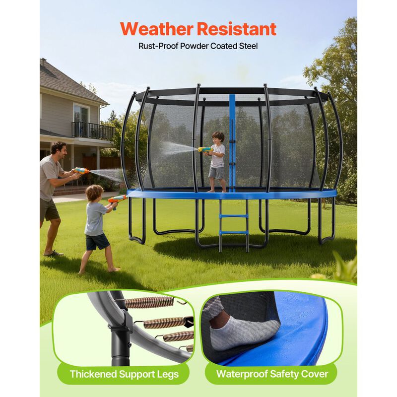 Recreational Outdoor Trampoline with Enclosure Net, Thick Safety Pad for Kids & Adults image number 4