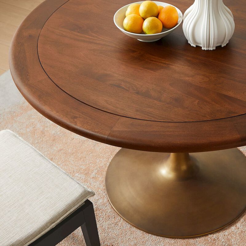 Lippa 48" Round Pedestal Solid Wood Dining Table image number 5