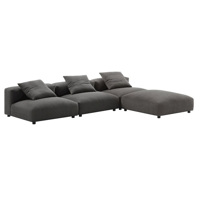 Solace 4-Piece Modular Upholstered Fabric Sectional Sofa image number 2