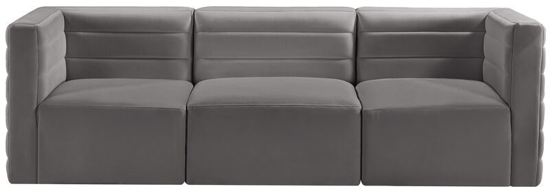 Meridian Furniture Quincy Grey Velvet Modular Sofa image number 3