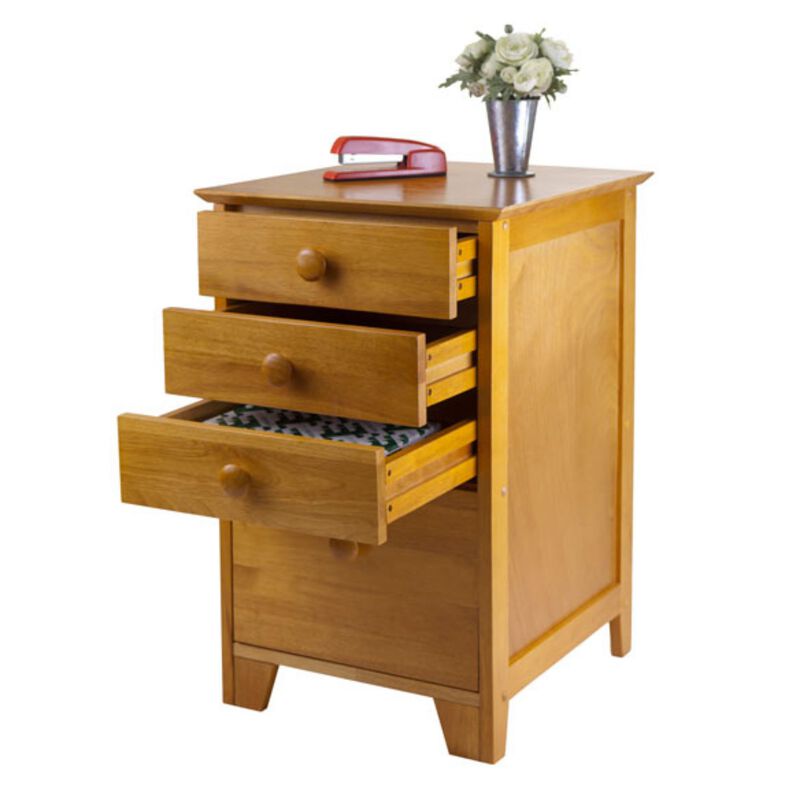 Studio Home Office File Cabinet, Honey Pine