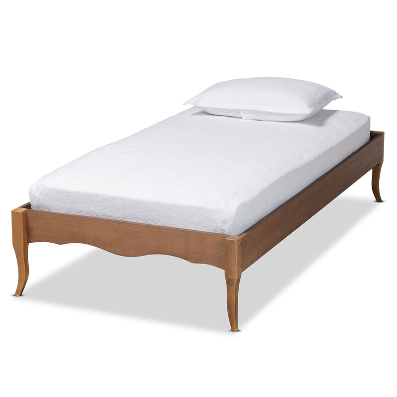 Baxton Studio Marieke Vintage Ash Walnut Finished Wood Twin Size Platform Bed Frame