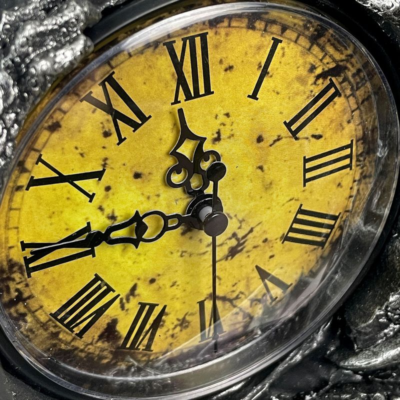 Twin Evil Dragons Antiqued Mantel Clock Table Desk image number 3
