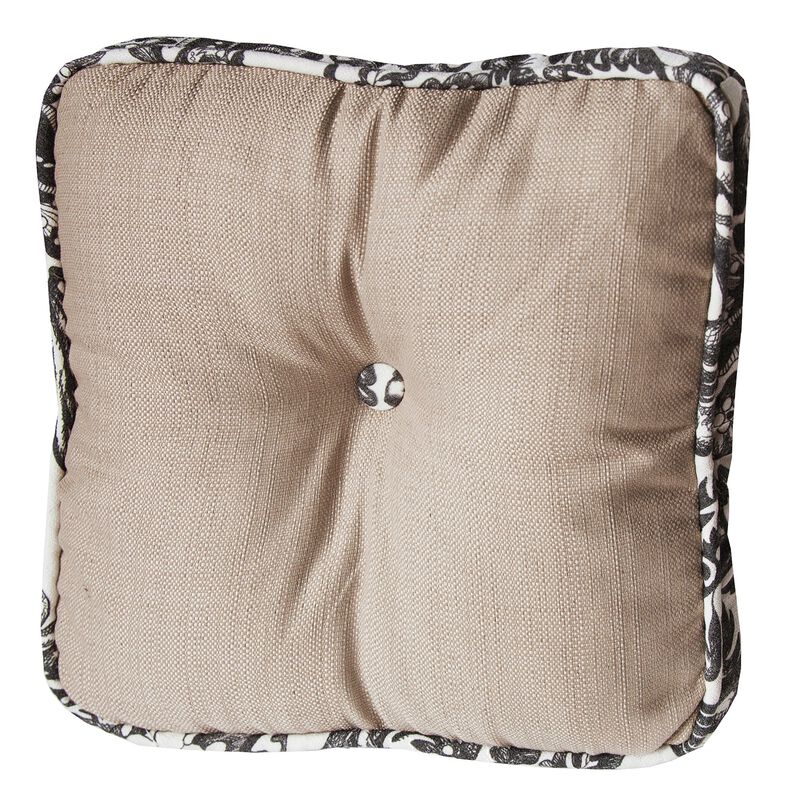 Augusta Buttoned Toile Box Pillow image number 1