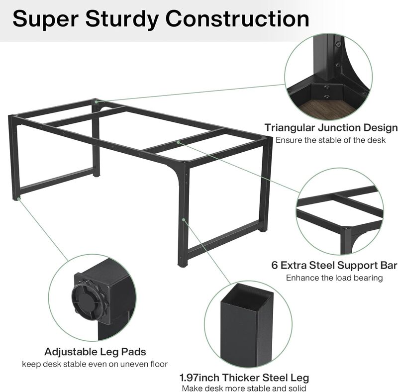 Modern Office Desk with Storage Drawers for Home or Workstation