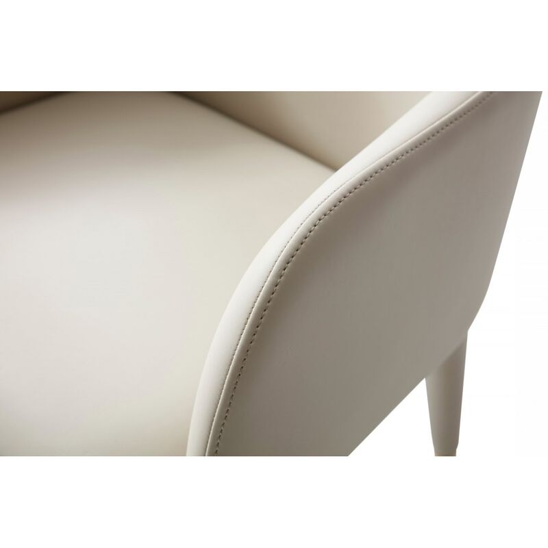 Cortina Modern Beige Eco-leather Dining Armchair image number 5