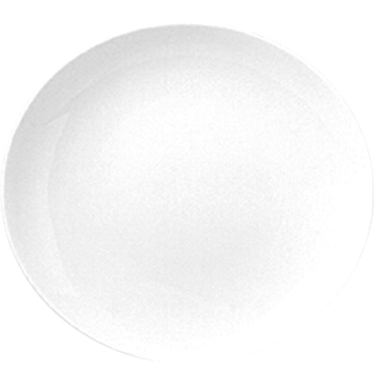 Delta-Coupe 11" x 10" Oval White Porcelain Plate (Set of 4) image number 1