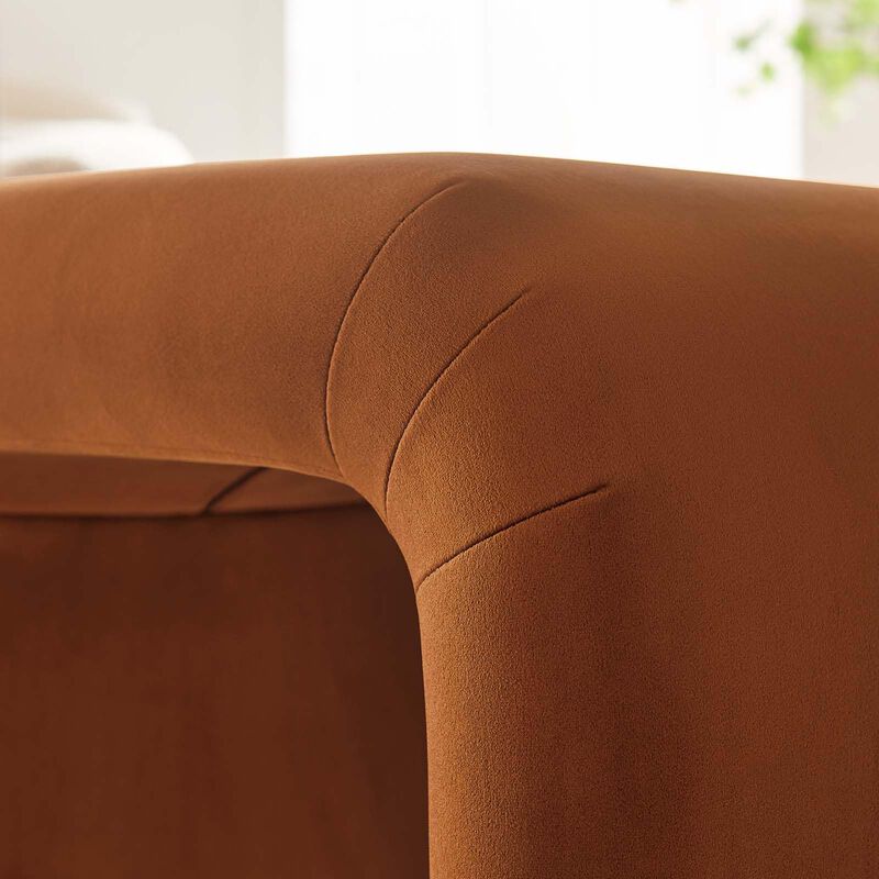 Modway Koda 24" Performance Velvet Upholstered Waterfall Stool or Side Table in Brass Rust, 24 Inches image number 7