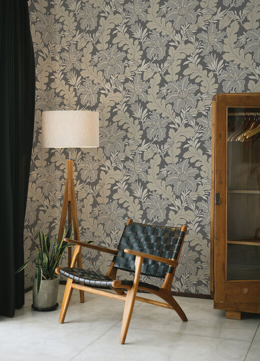 Butterfield Grey Floral Wallpaper