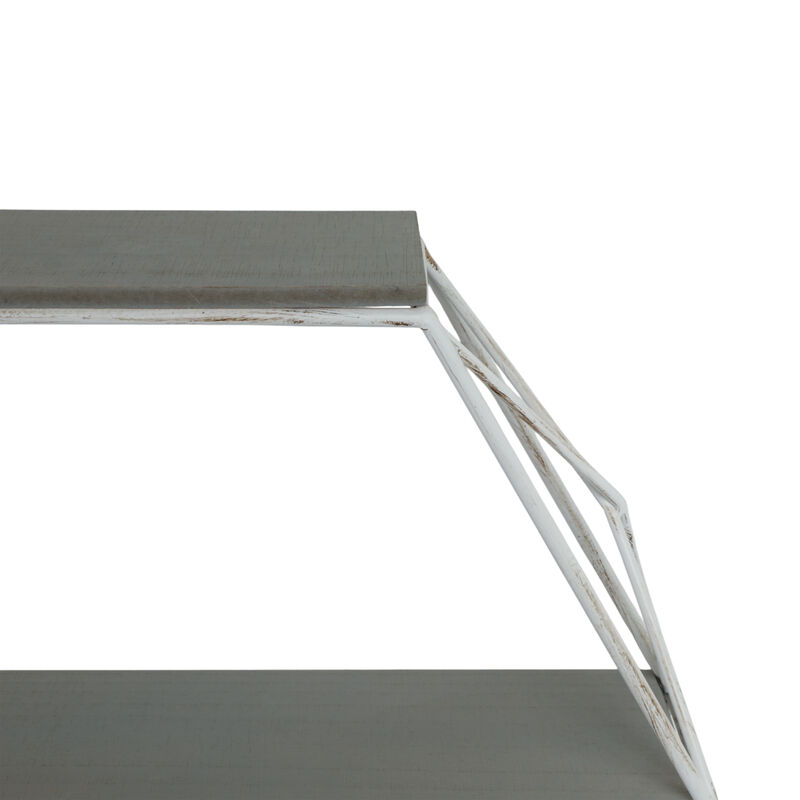 Metal/Wood Hexagon Wall Shelf image number 4