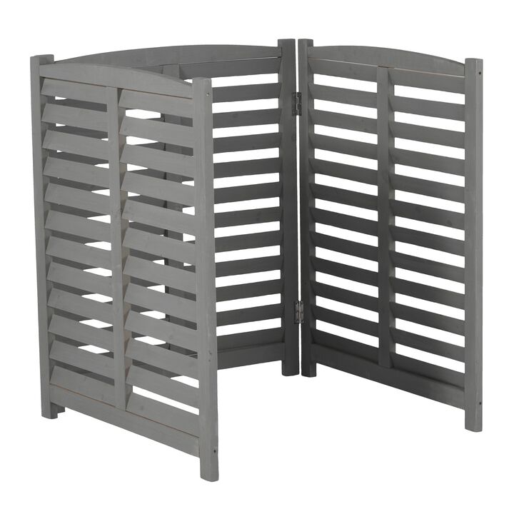 32" W x 38" H Outside Wooden Privacy Fence, Outdoor Air Conditioner Fence