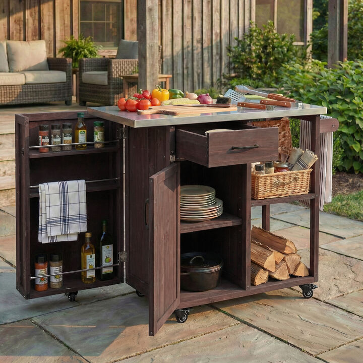 TATEUS Outdoor Bar Cart