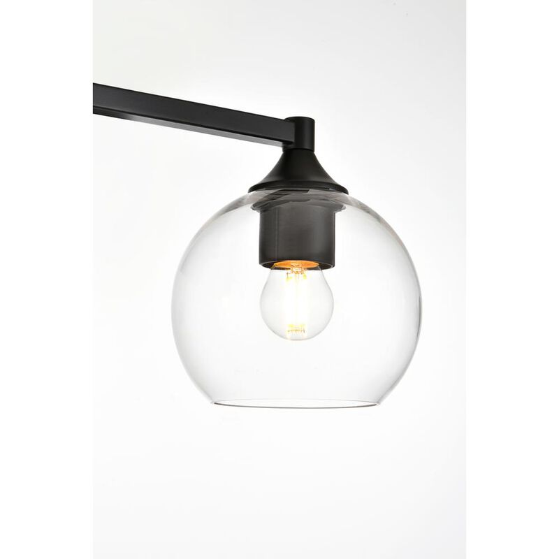 Living District Foster 3 light Black and Clear Bath Sconce