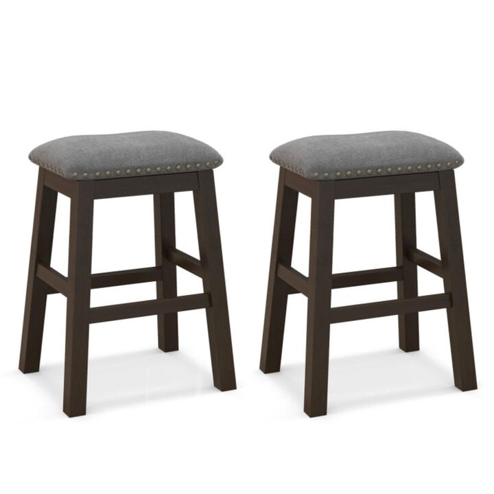 Hivvago 2 Piece 24.5 Inch Counter Height Bar Stool Set with Padded Seat