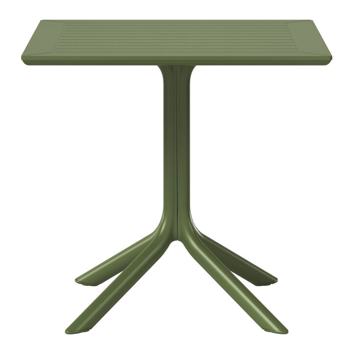 WestinTrends 31.5" Square Outdoor Plastic Resin Patio Dining Table for 4
