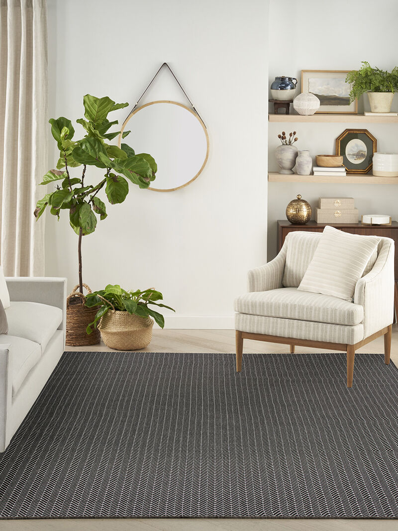 Horizon Indoor/Outdoor HOZ02 Black 8' x 10' Rug