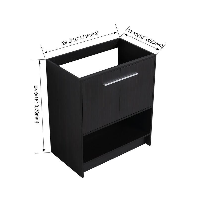 ELEMENT ACE Freestanding Bathroom Vanity, Open Bottom Storage Compartment Scratch Water Resistant Plywood Construction for Bathrooms image number 2