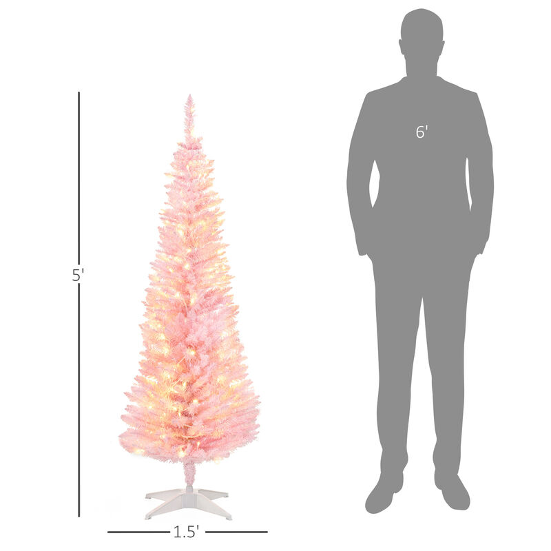 BreeBe 5' Artificial Pencil Christmas Tree with Realistic Branches image number 2