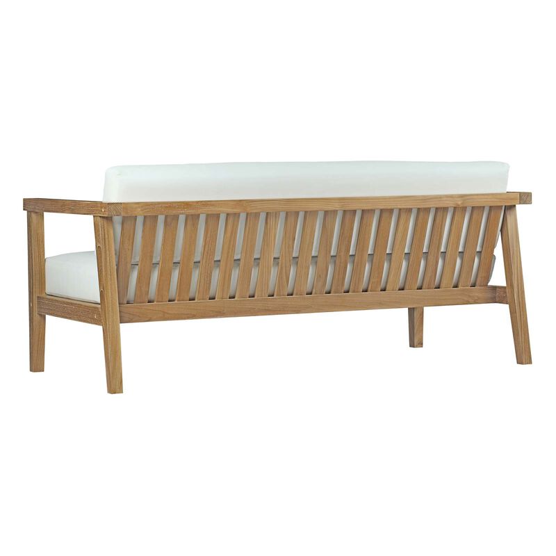 Modway - Bayport Outdoor Patio Teak Sofa Natural White image number 1