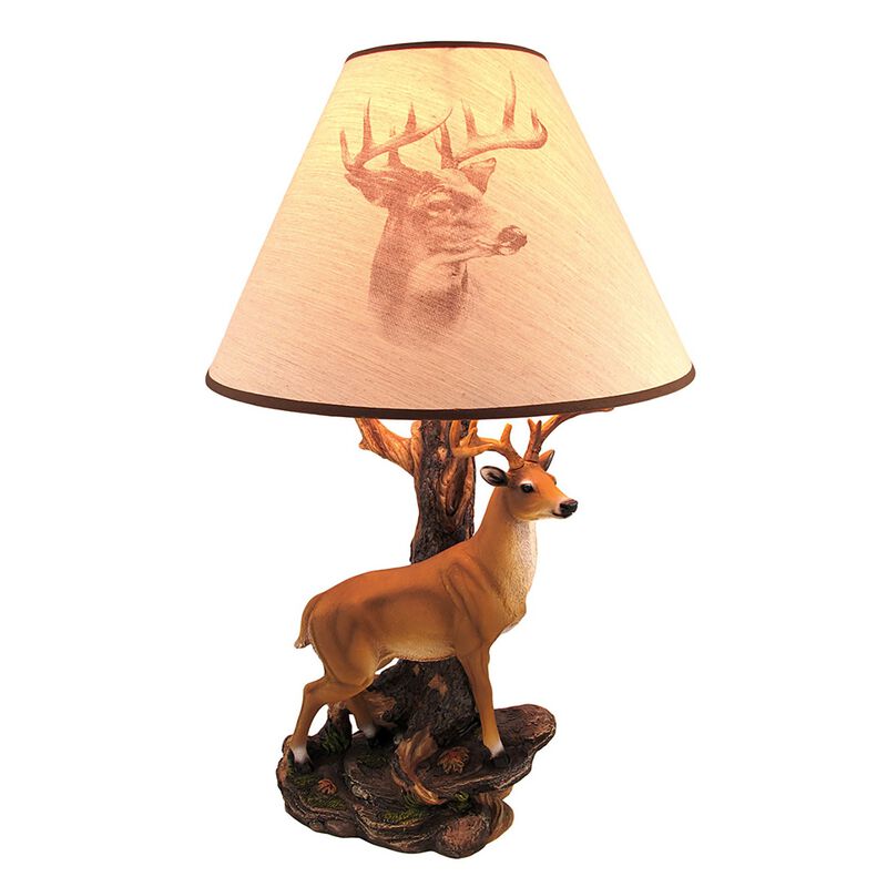 Champion 12 Point Buck Table Lamp W Printed Shade image number 0
