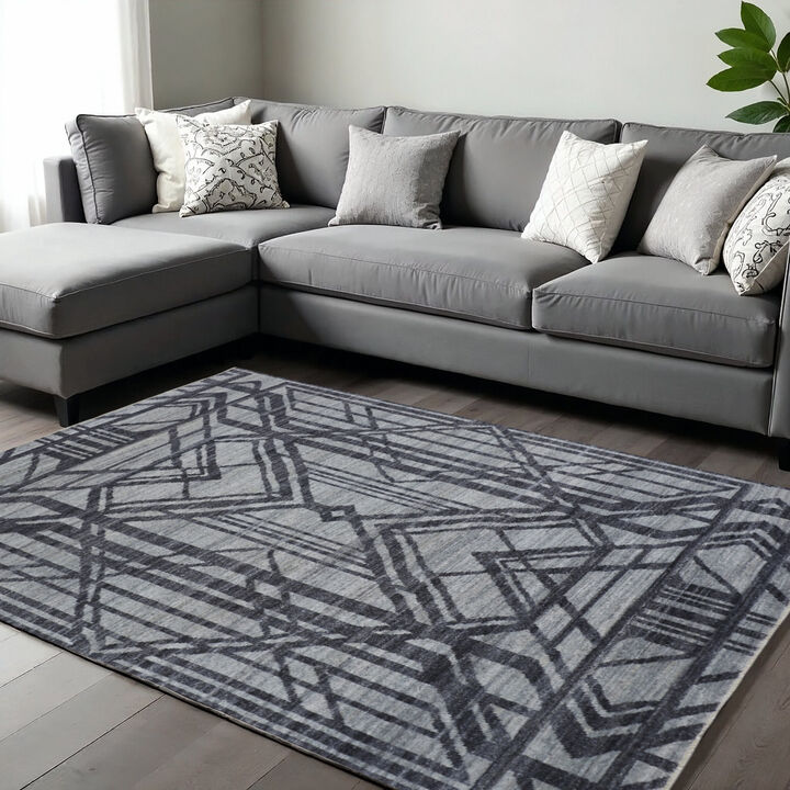 HomeRoots Wool Geometric Hand Knotted Area Rug