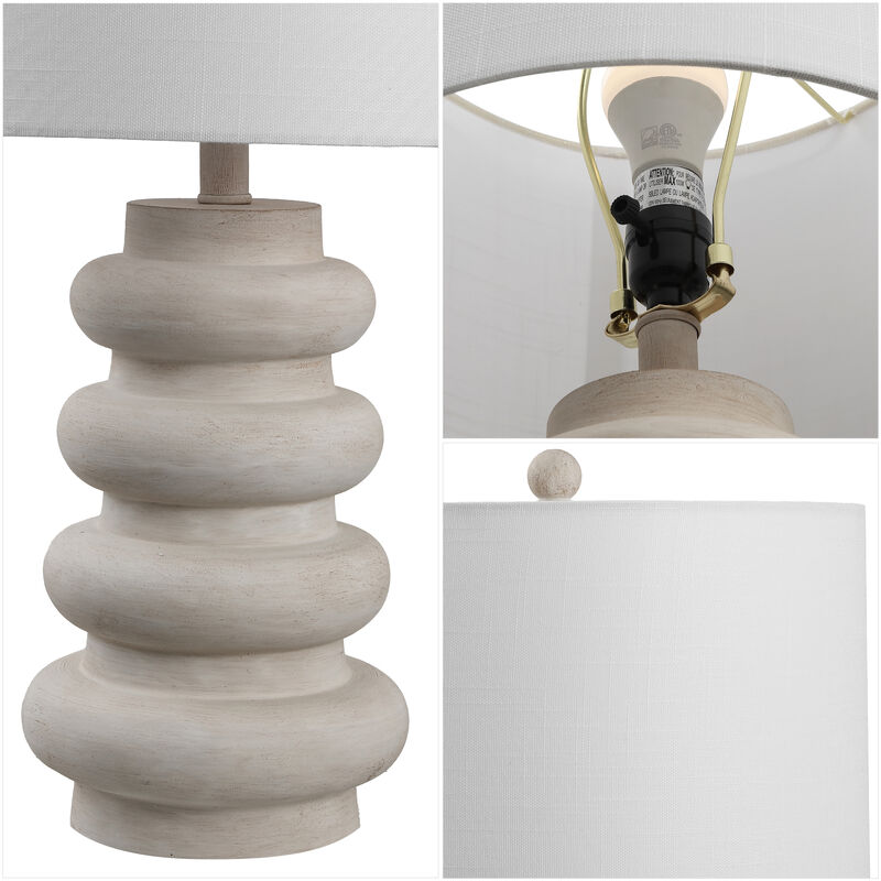 Juniper 26" Modern Minimalist Resin Stacked Ovoid LED Lamp image number 6