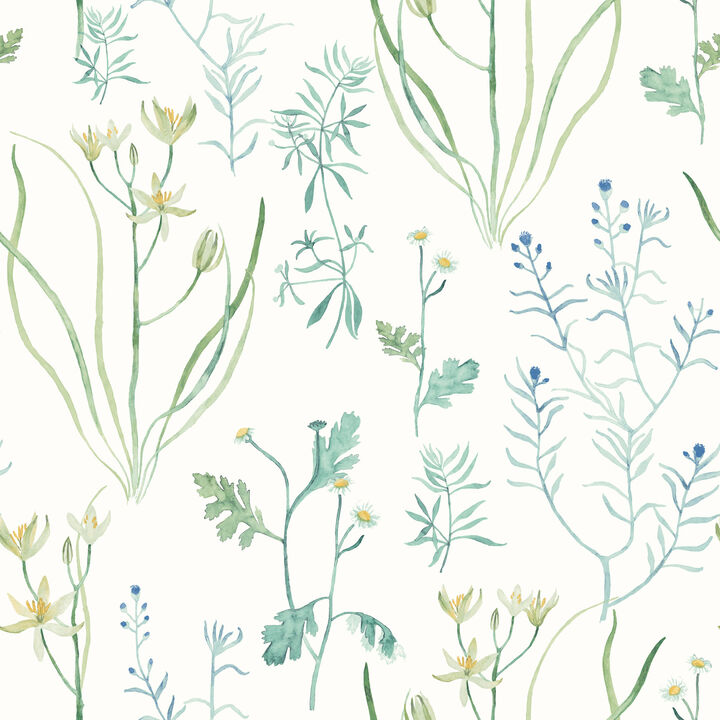 Alpine Botanical Blue Peel & Stick Wallpaper