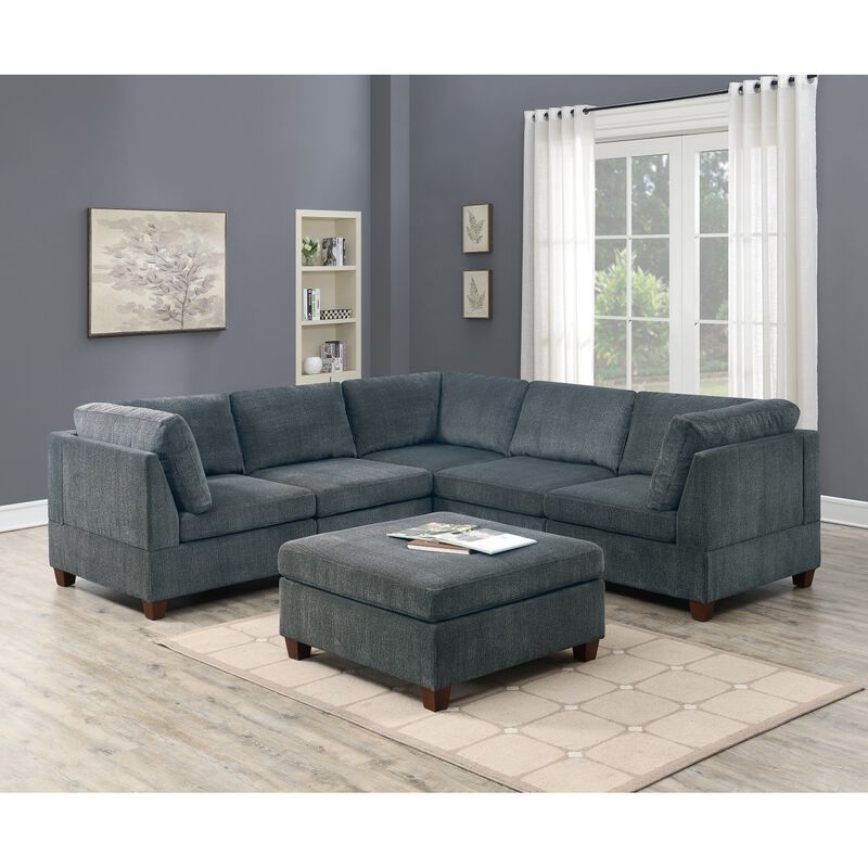 Streamdale Grey Chenille Ottoman Cushion image number 7