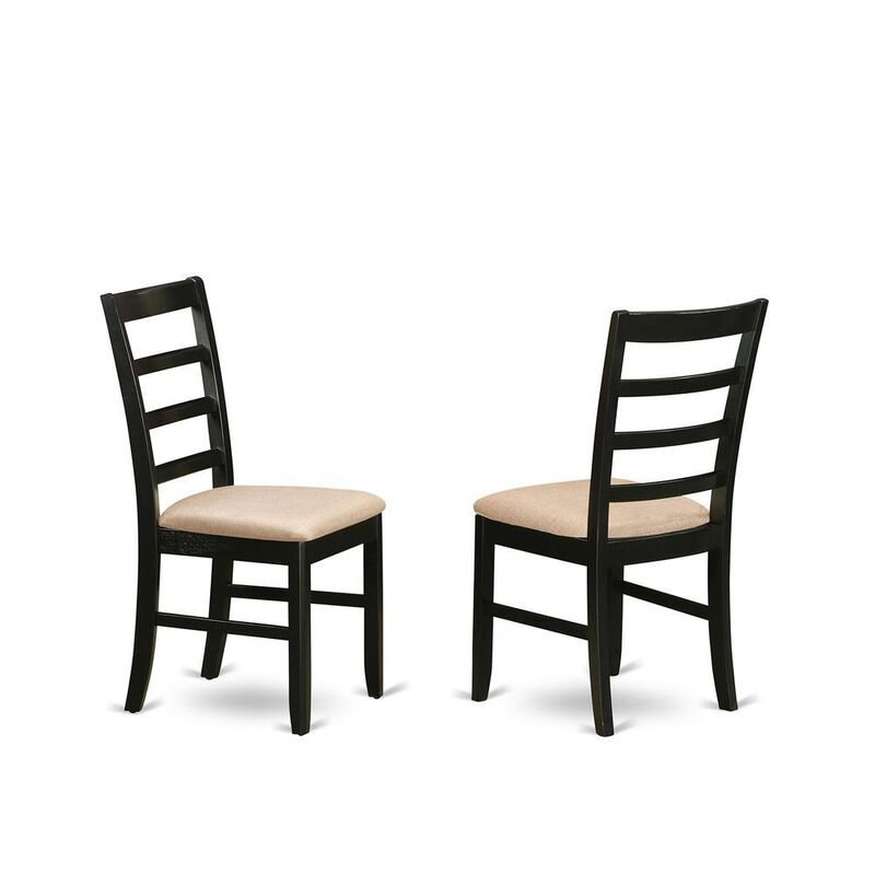 Dining furniture set - 3 Pcs with 2 Linen Chairs in Black and Cherry