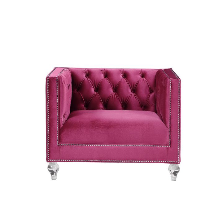 Heibero Chair, Burgundy Velvet