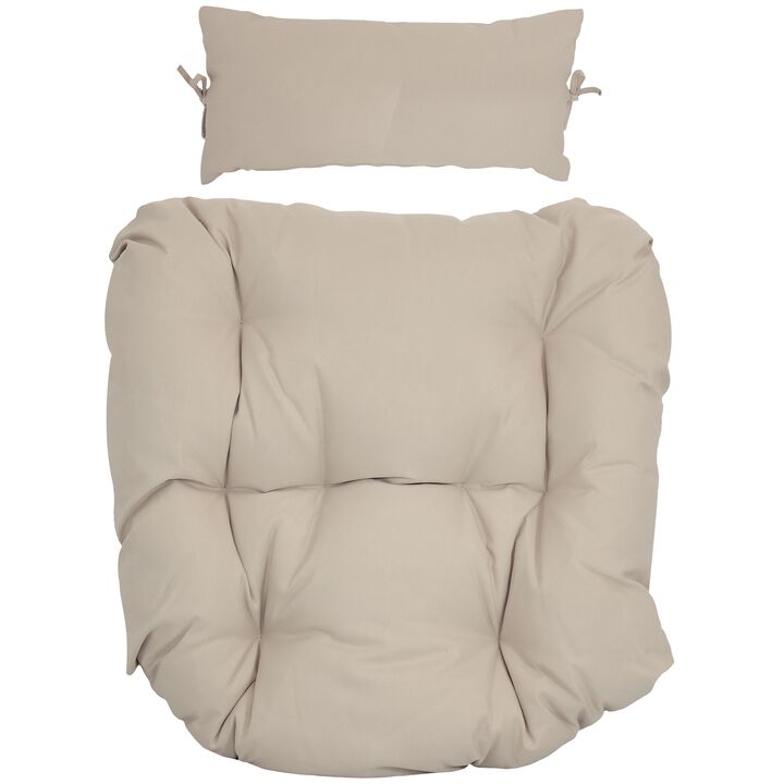 Sunnydaze Danielle Egg Chair Replacement Seat and Headrest Cushions