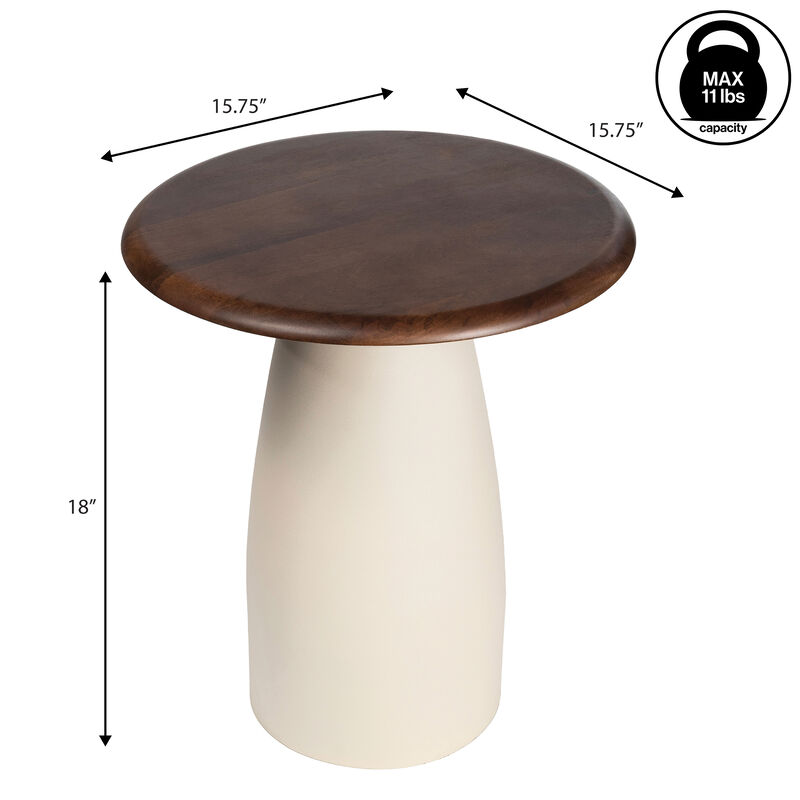 Otto 18" Modern Rustic Round Wood/Metal Accent Table