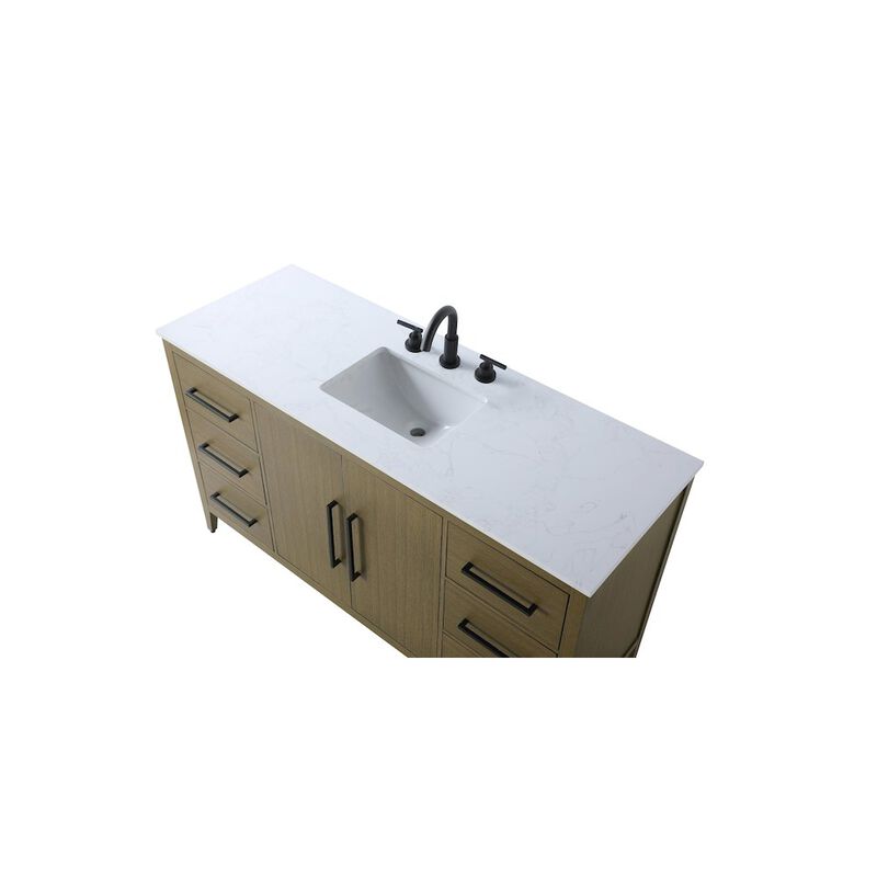 Elegant Kitchen and Bath 60 Inch Single Bathroom Vanity In Chestnut Brown