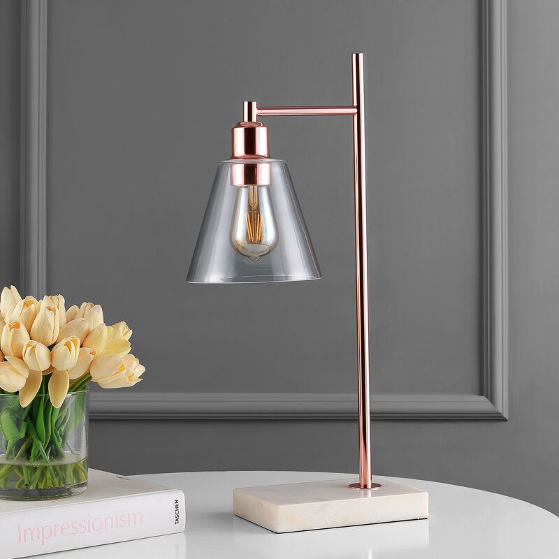 Lorena Modern Glam Metal/Marble LED Table Lamp