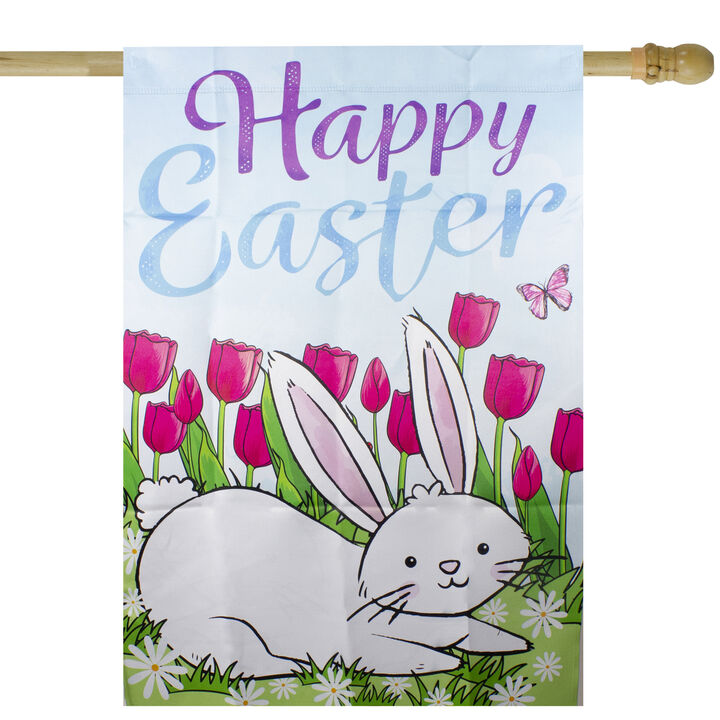 Happy Easter Bunny Outdoor House Flag 28" x 40"