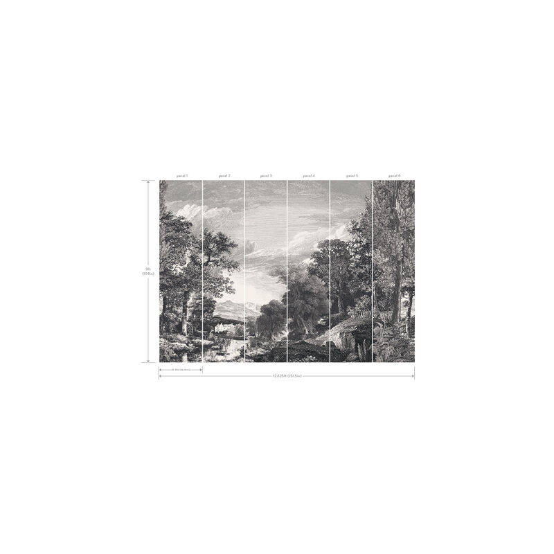 Provincial Scenic Black Wall Mural (Set of 2) image number 2