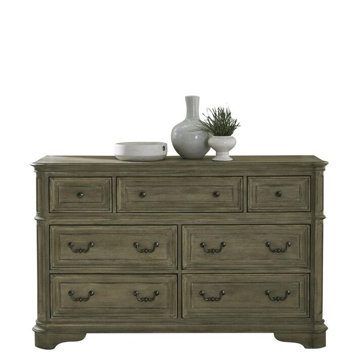 Liberty Furniture Magnolia Manor 7 Drawer Dresser in Weathered Bisque