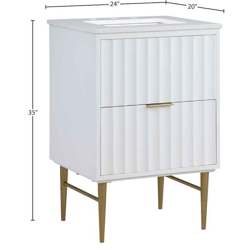 Meridian Furniture Modernist White Bathroom Vanity