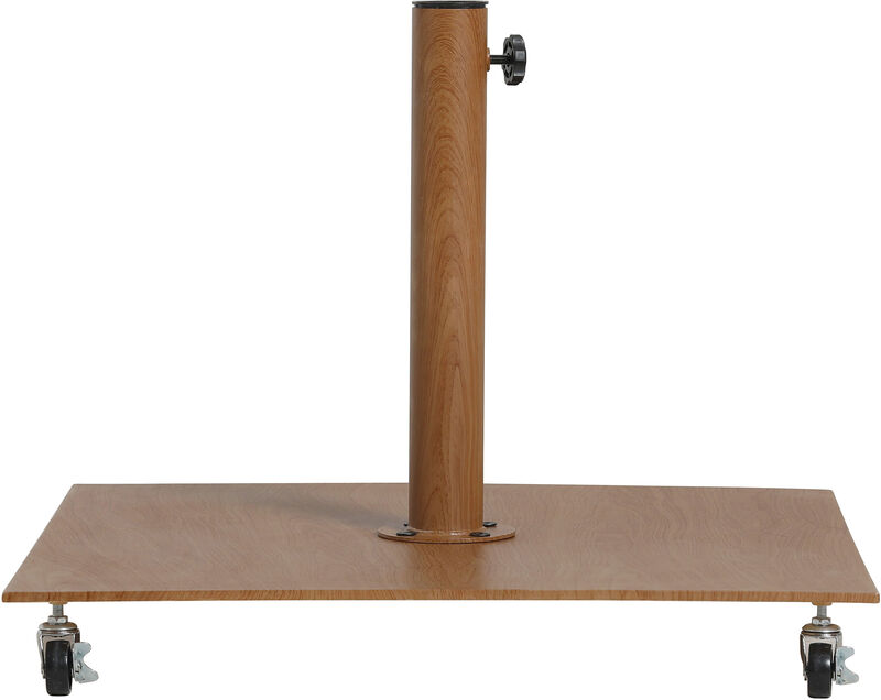 Meridian Furniture Fiji Navy Fabric / Teak Aluminum Patio Umbrella with Base Sets