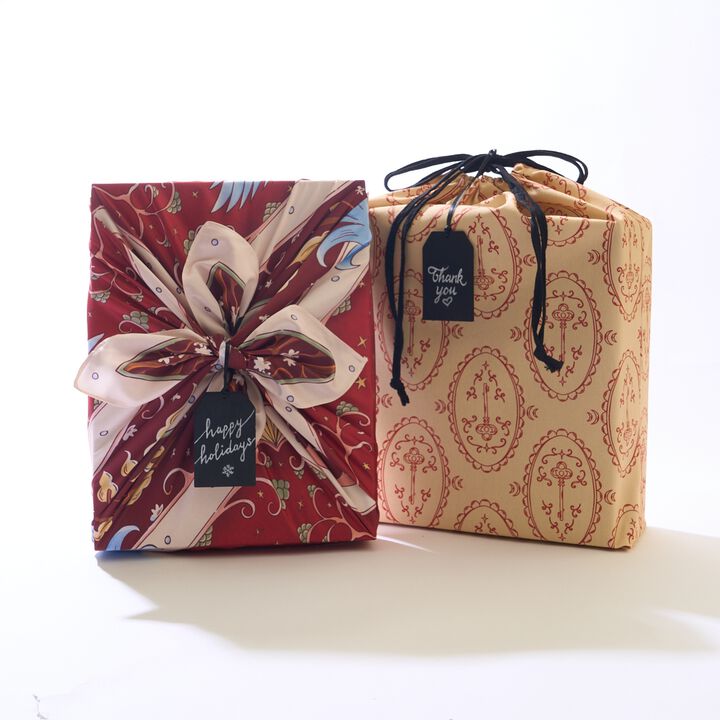 WRAPPR Reusable Fabric Gift Wrap Set with Gift Bag, Tags & Chalk Marker &ndash; Medium