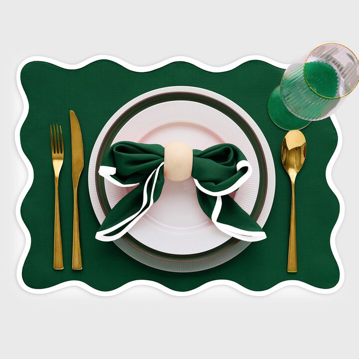 Linen Placemats - Giselle Scallop Edge