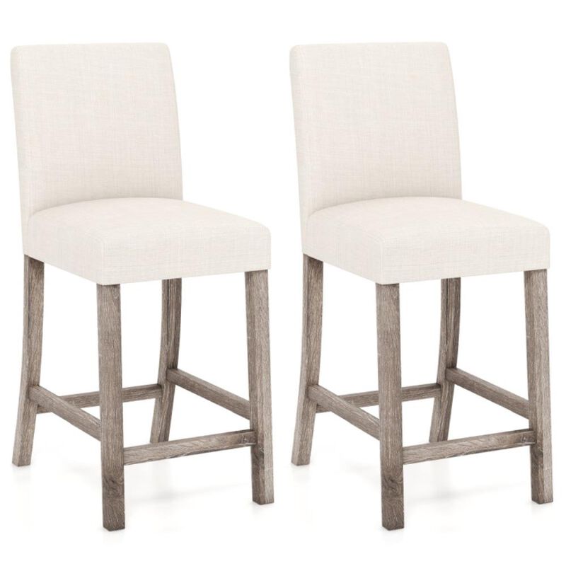 Hivvago Counter Height Bar Stools Set of 2 with Back and Footrest