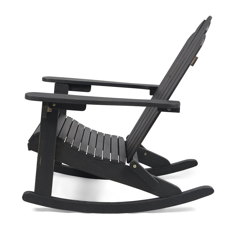 Hivvago Classic Wooden Adirondack Rocking Chair image number 5