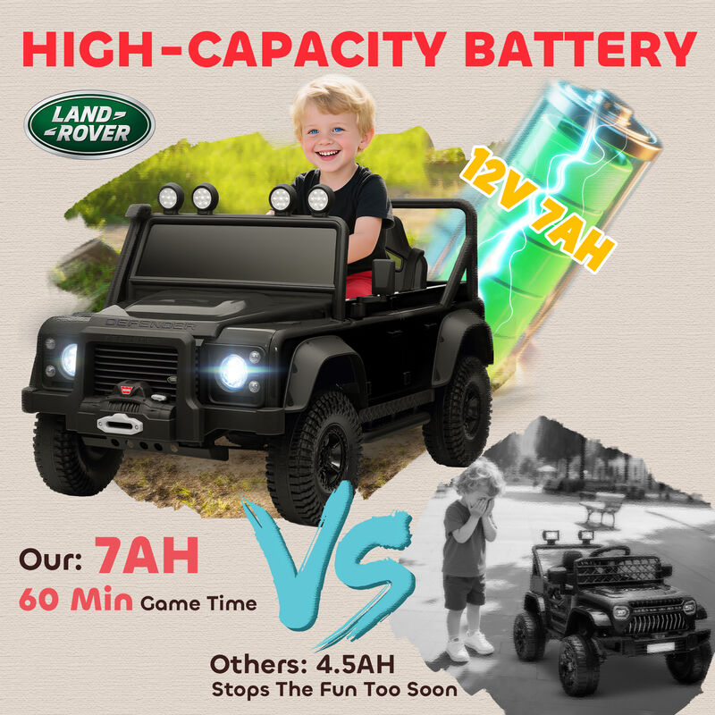 BreeBe Land Rover Licensed Electric Car for Kids with Remote Control, Dual Motors, Spring Suspension, LED Lights image number 4