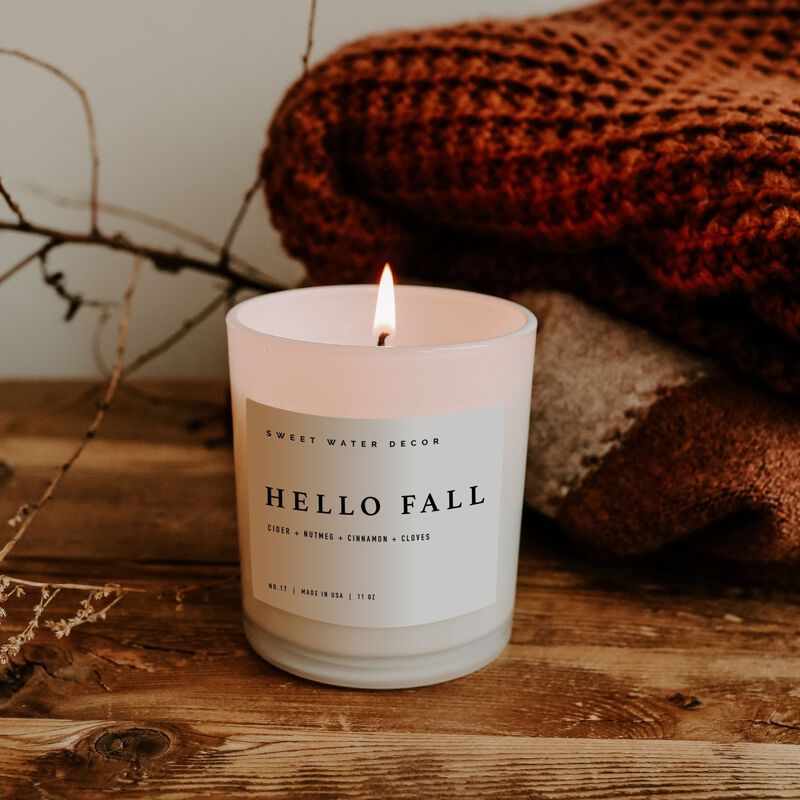 Sweet Water Decor Hello Fall 11 oz Soy Candle image number 2